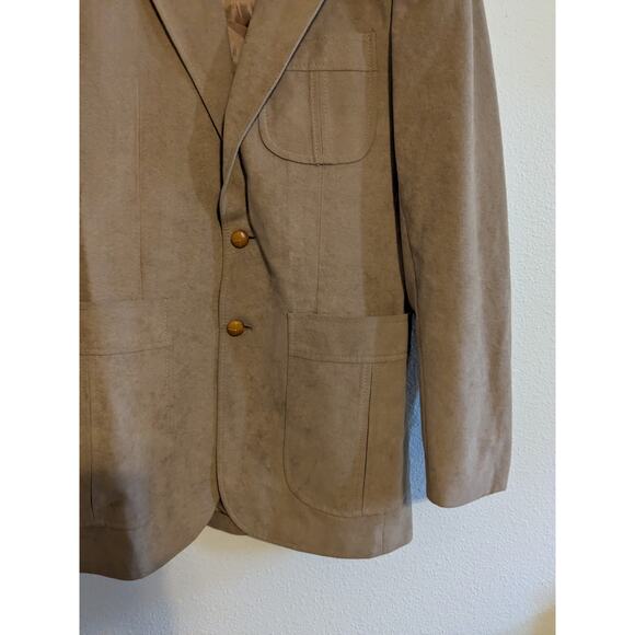 JC Pennys The Men's shop faux seuede wooden button blazer size 38L - Picture 8 of 8